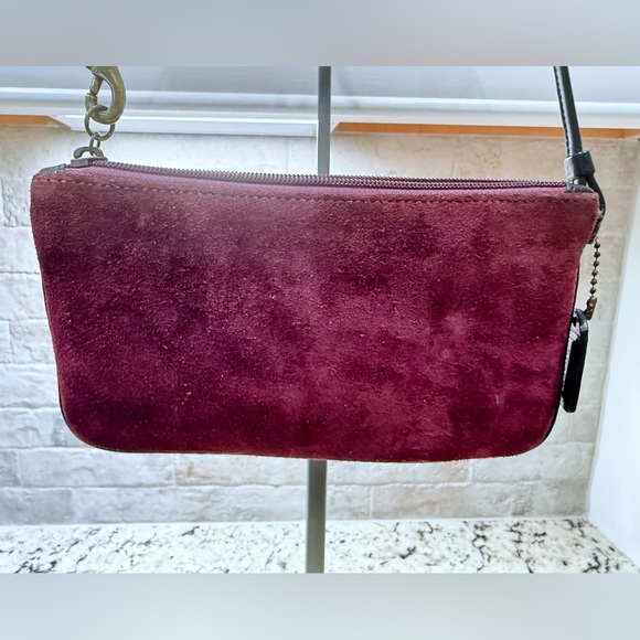 Coach EUC Burgundy Suede Wristlet - Picture 3 of 6